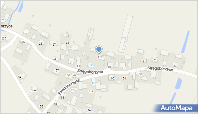 Stręgoborzyce, Stręgoborzyce, 11, mapa Stręgoborzyce