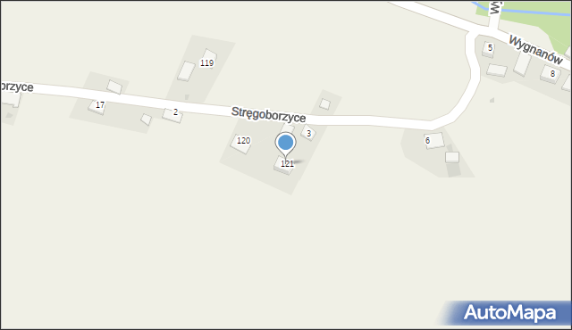 Stręgoborzyce, Stręgoborzyce, 121, mapa Stręgoborzyce