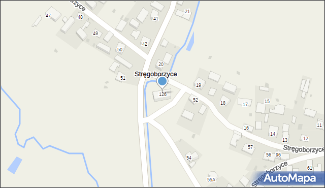 Stręgoborzyce, Stręgoborzyce, 126, mapa Stręgoborzyce