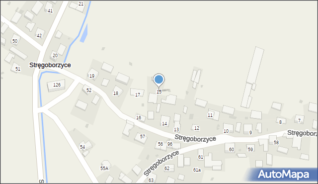 Stręgoborzyce, Stręgoborzyce, 15, mapa Stręgoborzyce