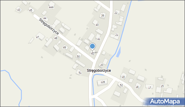 Stręgoborzyce, Stręgoborzyce, 42, mapa Stręgoborzyce