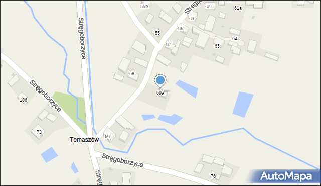 Stręgoborzyce, Stręgoborzyce, 69a, mapa Stręgoborzyce