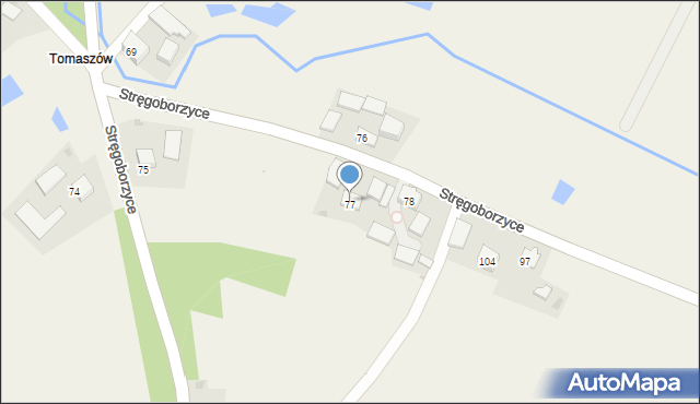 Stręgoborzyce, Stręgoborzyce, 77, mapa Stręgoborzyce