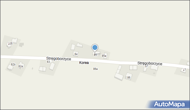 Stręgoborzyce, Stręgoborzyce, 85, mapa Stręgoborzyce