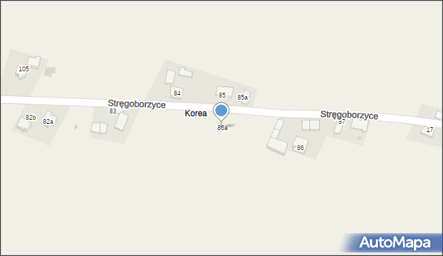 Stręgoborzyce, Stręgoborzyce, 86a, mapa Stręgoborzyce