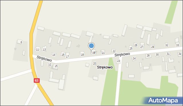 Strękowo, Strękowo, 19a, mapa Strękowo