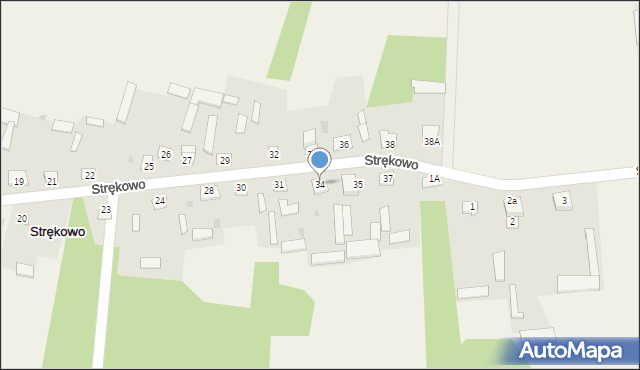Strękowo, Strękowo, 34, mapa Strękowo