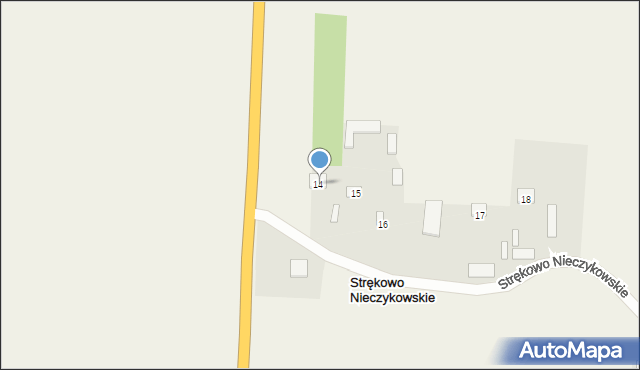 Strękowo Nieczykowskie, Strękowo Nieczykowskie, 14, mapa Strękowo Nieczykowskie