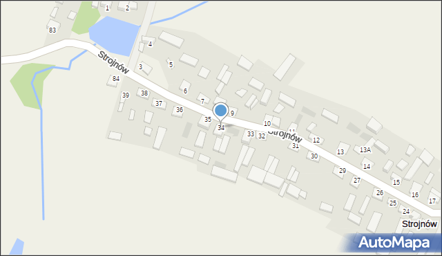 Strojnów, Strojnów, 34, mapa Strojnów