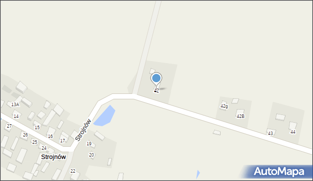 Strojnów, Strojnów, 42, mapa Strojnów