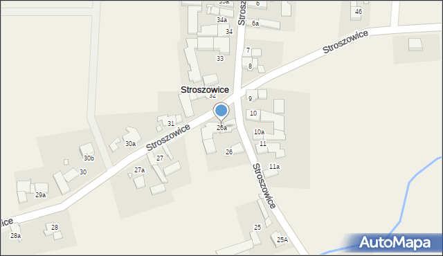 Stroszowice, Stroszowice, 26a, mapa Stroszowice