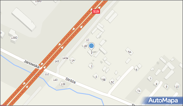 Stróża, Stróża, 2, mapa Stróża