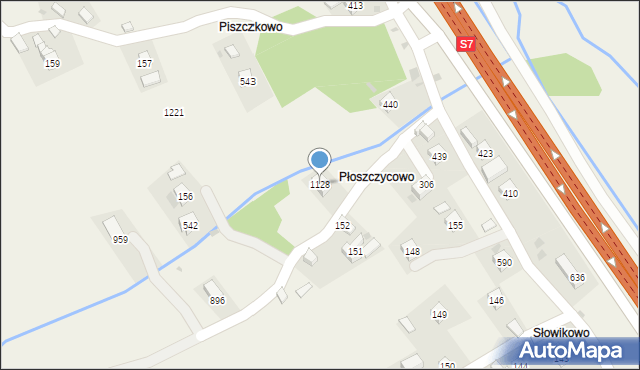 Stróża, Stróża, 1128, mapa Stróża