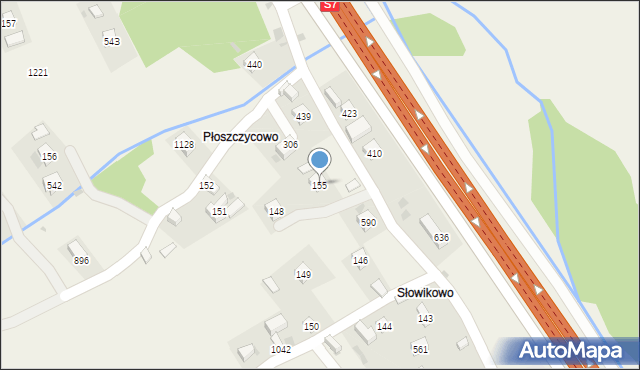 Stróża, Stróża, 155, mapa Stróża