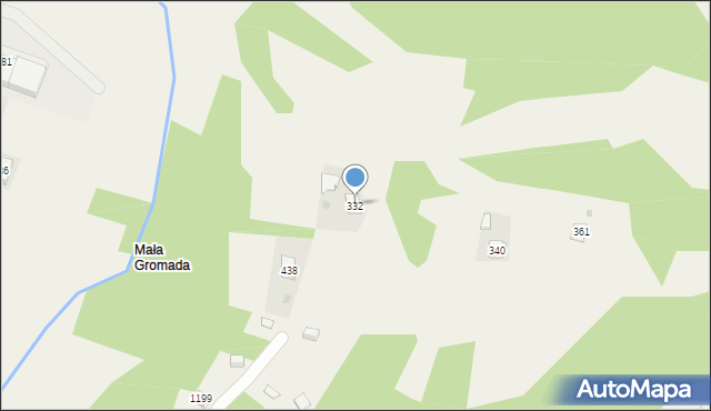 Stróża, Stróża, 332, mapa Stróża