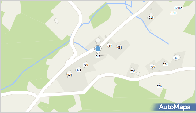Stróża, Stróża, 747, mapa Stróża