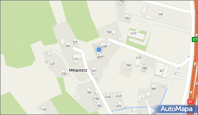 Stróża, Stróża, 943, mapa Stróża