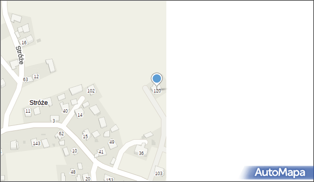 Stróże, Stróże, 120, mapa Stróże
