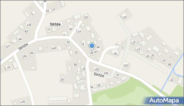 Stróże, Stróże, 41, mapa Stróże