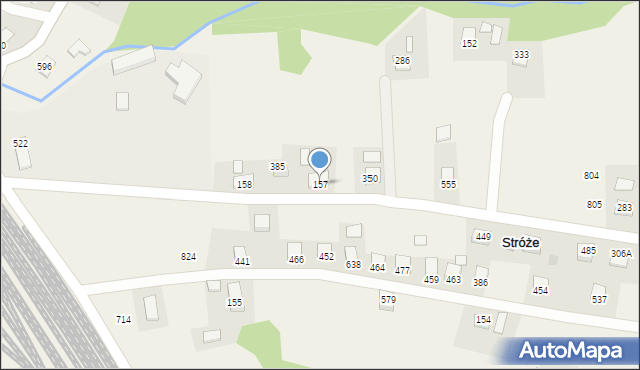 Stróże, Stróże, 157, mapa Stróże