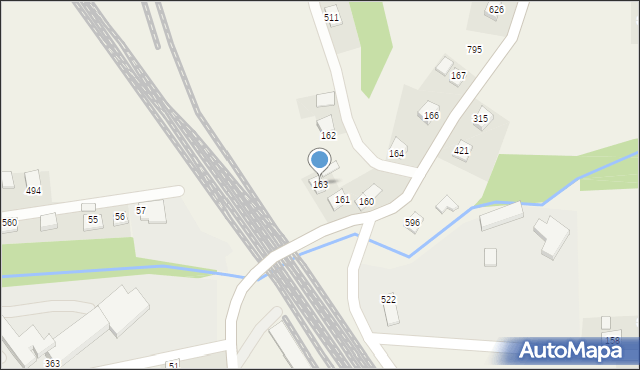 Stróże, Stróże, 163, mapa Stróże