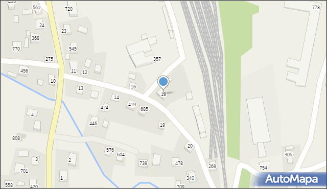 Stróże, Stróże, 18, mapa Stróże