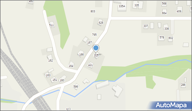 Stróże, Stróże, 315, mapa Stróże