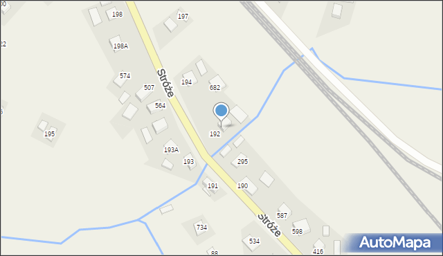 Stróże, Stróże, 373, mapa Stróże