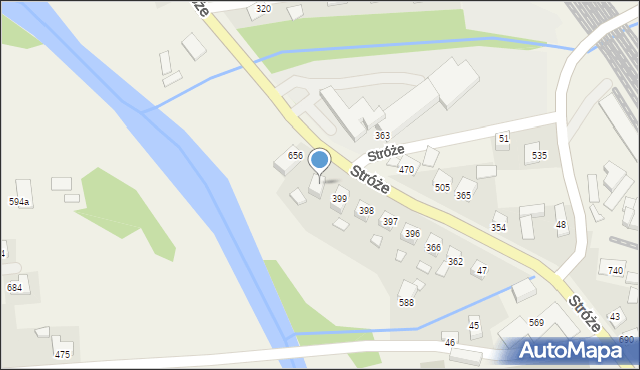 Stróże, Stróże, 400, mapa Stróże