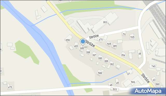 Stróże, Stróże, 405, mapa Stróże