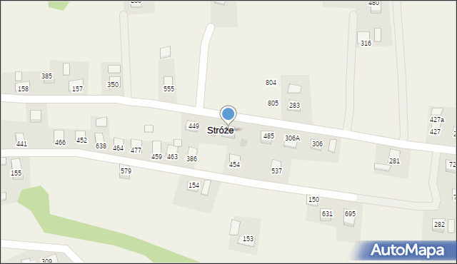 Stróże, Stróże, 428, mapa Stróże