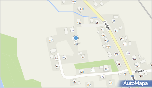 Stróże, Stróże, 465, mapa Stróże