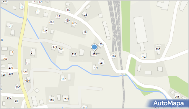 Stróże, Stróże, 478, mapa Stróże