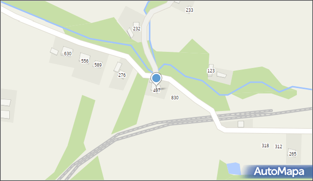 Stróże, Stróże, 497, mapa Stróże