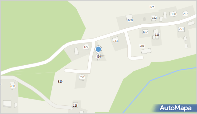 Stróże, Stróże, 499, mapa Stróże