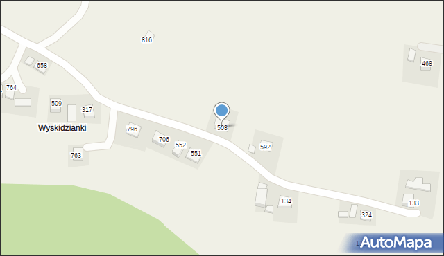 Stróże, Stróże, 508, mapa Stróże