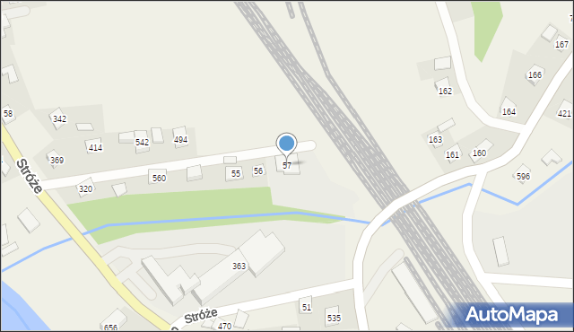 Stróże, Stróże, 57, mapa Stróże