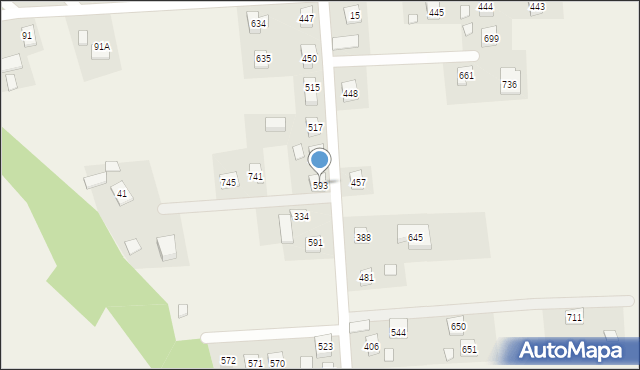 Stróże, Stróże, 593, mapa Stróże