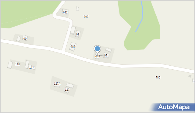 Stróże, Stróże, 649, mapa Stróże