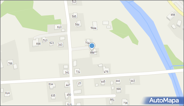 Stróże, Stróże, 684, mapa Stróże