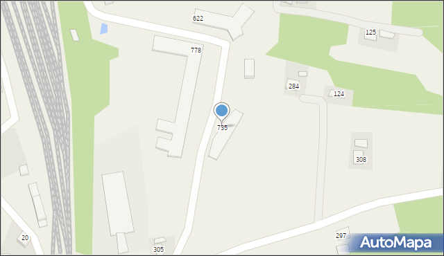 Stróże, Stróże, 735, mapa Stróże
