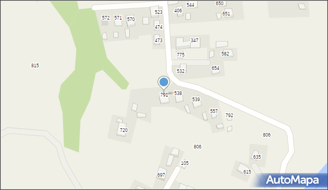 Stróże, Stróże, 791, mapa Stróże