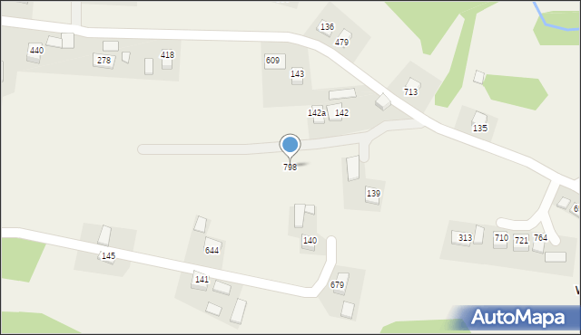 Stróże, Stróże, 798, mapa Stróże
