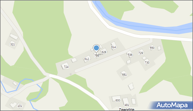 Stróże, Stróże, 799, mapa Stróże