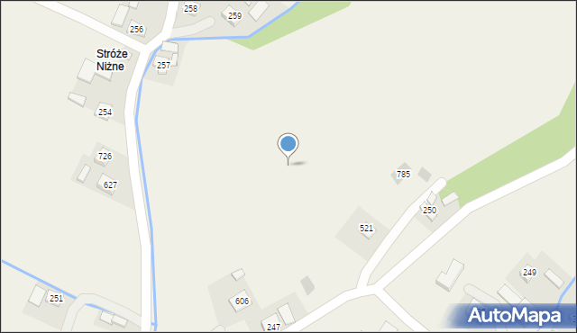 Stróże, Stróże, 832, mapa Stróże