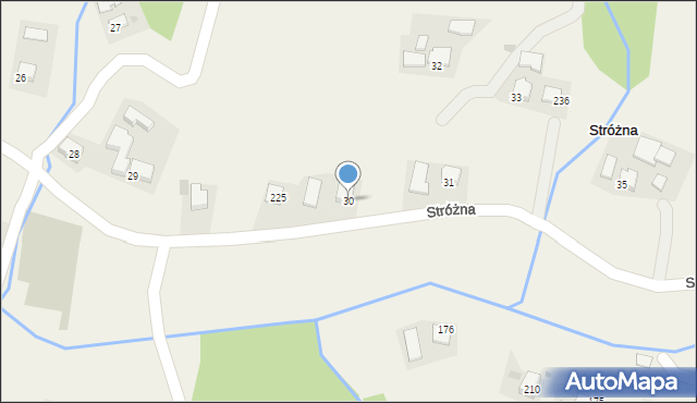 Stróżna, Stróżna, 30, mapa Stróżna