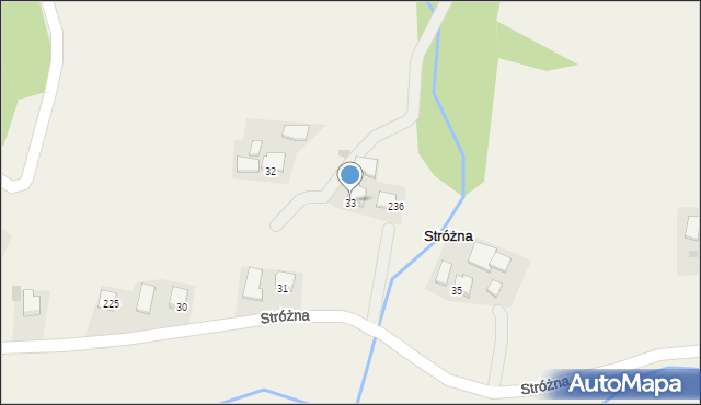 Stróżna, Stróżna, 33, mapa Stróżna