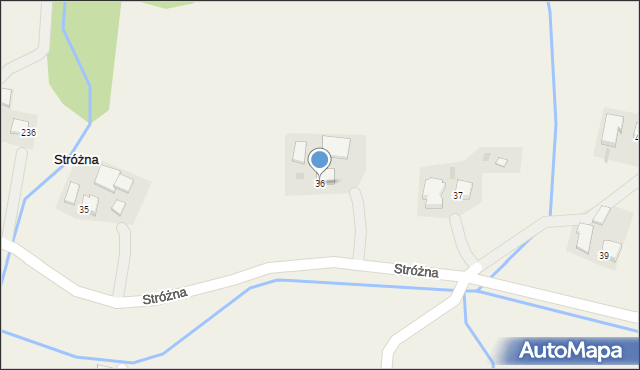 Stróżna, Stróżna, 36, mapa Stróżna
