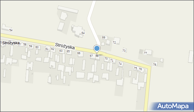 Strożyska, Strożyska, 68, mapa Strożyska