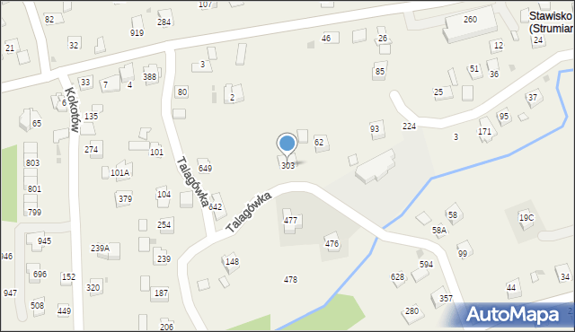 Strumiany, Strumiany, 303, mapa Strumiany